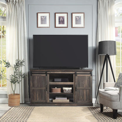 Manhattan Comfort - Myrtle TV Stand with 7 Fixed Shelves in Heavy Brown - TVFP2-BR veiw 8
