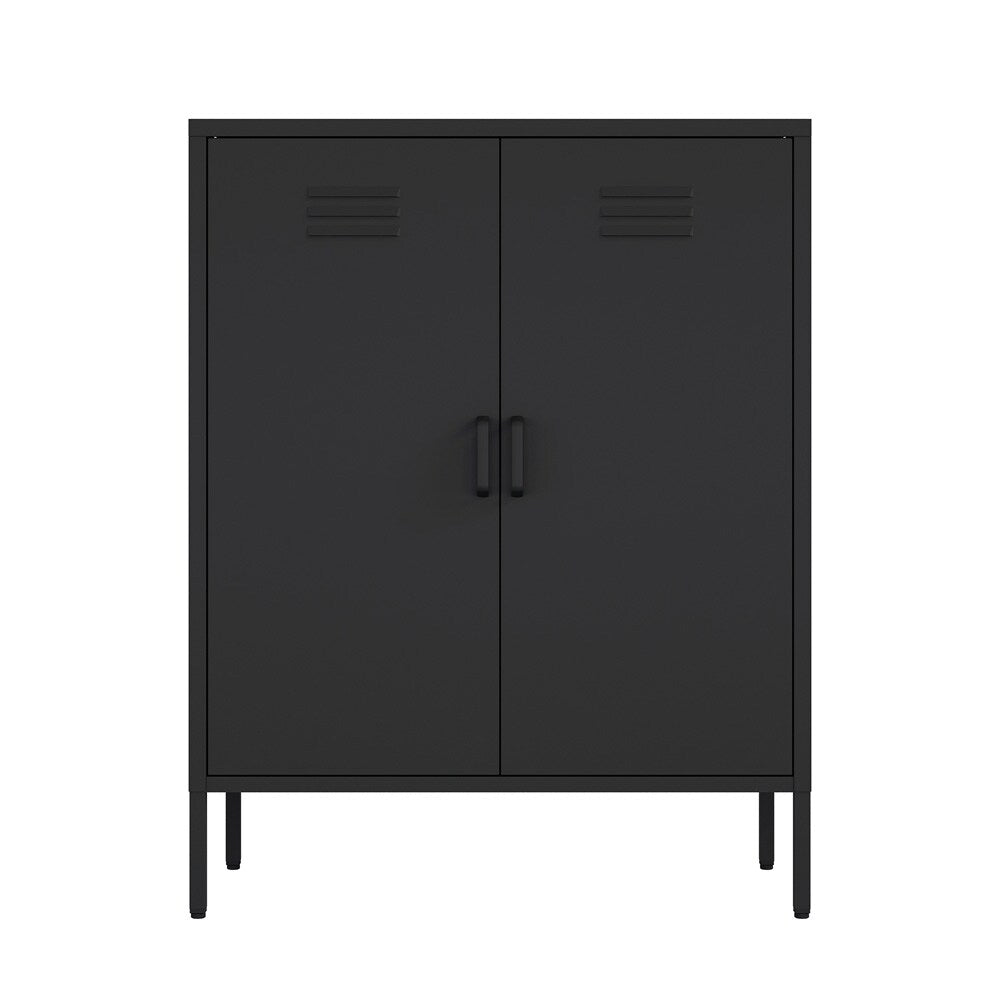 Manhattan Comfort - Naomi 31.5 Accent Cabinet with 3 Adjustable Shelves in Black - AF006-BK veiw 1