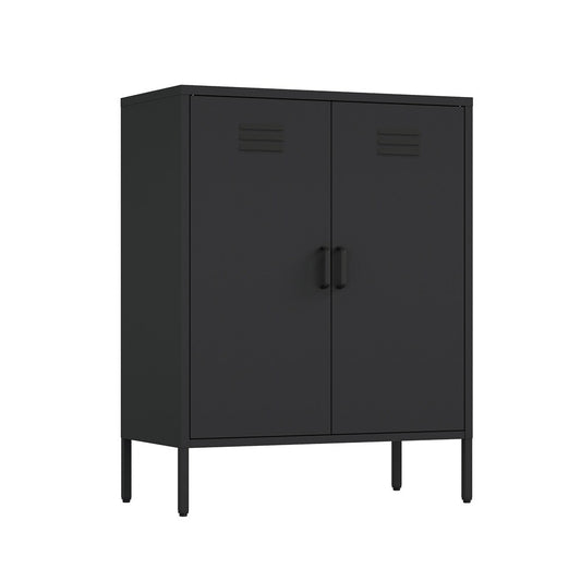 Manhattan Comfort - Naomi 31.5 Accent Cabinet with 3 Adjustable Shelves in Black - AF006-BK veiw 2