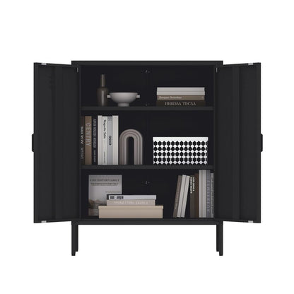 Manhattan Comfort - Naomi 31.5 Accent Cabinet with 3 Adjustable Shelves in Black - AF006-BK veiw 8