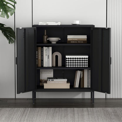 Manhattan Comfort - Naomi 31.5 Accent Cabinet with 3 Adjustable Shelves in Black - AF006-BK veiw 9