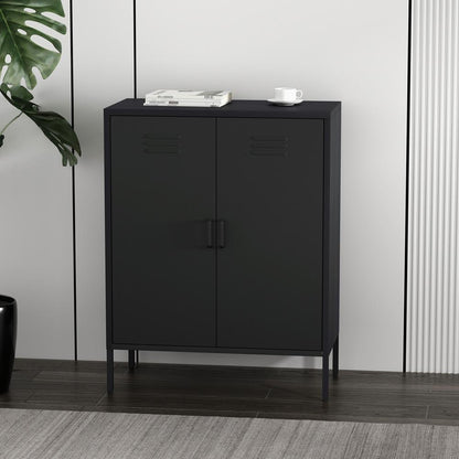 Manhattan Comfort - Naomi 31.5 Accent Cabinet with 3 Adjustable Shelves in Black - AF006-BK veiw 10