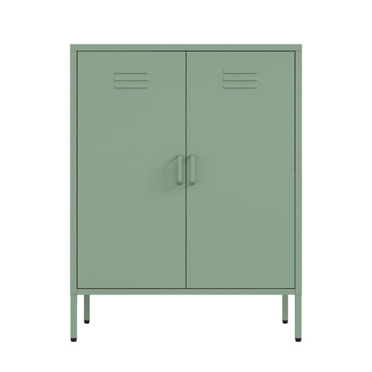 Manhattan Comfort - Naomi 31.5 Accent Cabinet with 3 Adjustable Shelves in Green - AF006-GR veiw 1