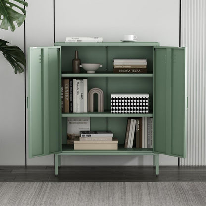 Manhattan Comfort - Naomi 31.5 Accent Cabinet with 3 Adjustable Shelves in Green - AF006-GR veiw 9