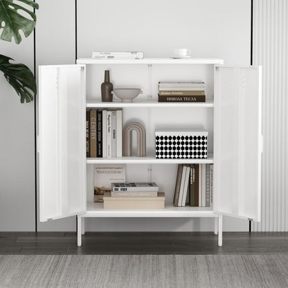 Manhattan Comfort - Naomi 31.5 Accent Cabinet with 3 Adjustable Shelves in White - AF006-WH veiw 9