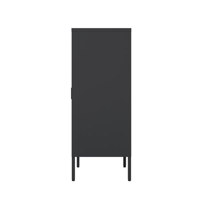 Manhattan Comfort - 2-Piece Naomi Accent Cabinet and Storage Cabinet with 8 Adjustable Shelves in Black - 2-AF067-BK veiw 5