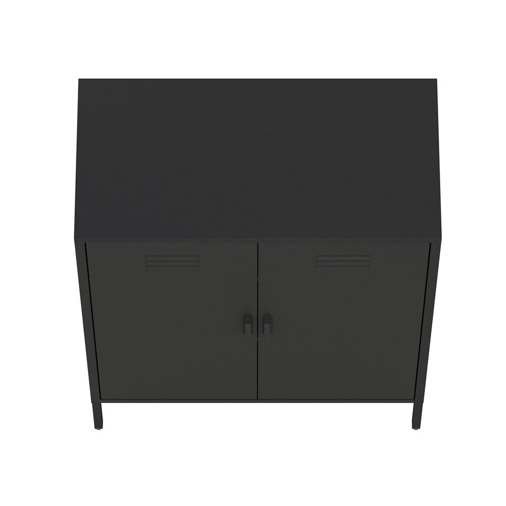 Manhattan Comfort - 2-Piece Naomi Accent Cabinet and Storage Cabinet with 8 Adjustable Shelves in Black - 2-AF067-BK veiw 7
