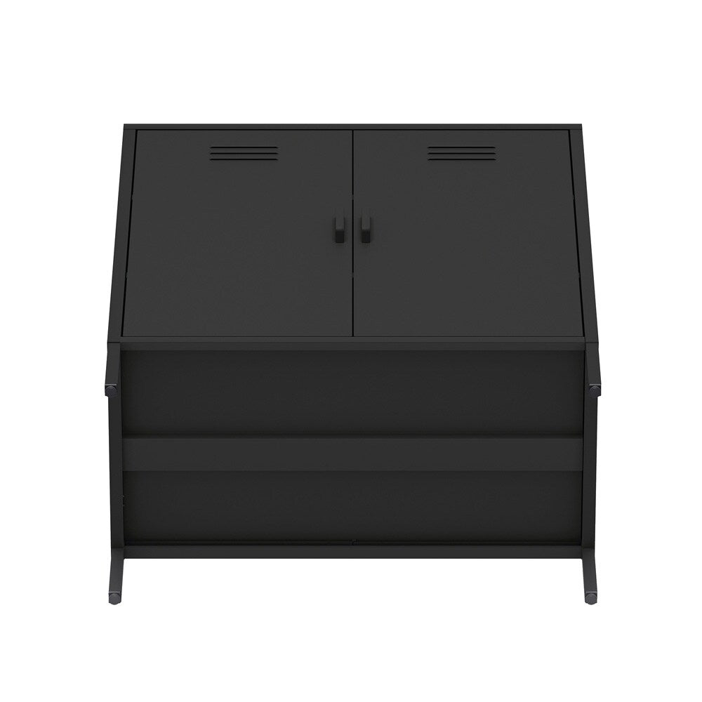 Manhattan Comfort - 2-Piece Naomi Accent Cabinet and Storage Cabinet with 8 Adjustable Shelves in Black - 2-AF067-BK veiw 8