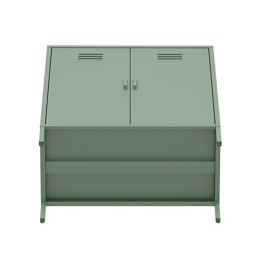 Manhattan Comfort - 2-Piece Naomi Accent Cabinet and Storage Cabinet with 8 Adjustable Shelves in Green - 2-AF067-GR veiw 8