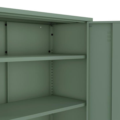 Manhattan Comfort - 2-Piece Naomi Accent Cabinet and Storage Cabinet with 8 Adjustable Shelves in Green - 2-AF067-GR veiw 9