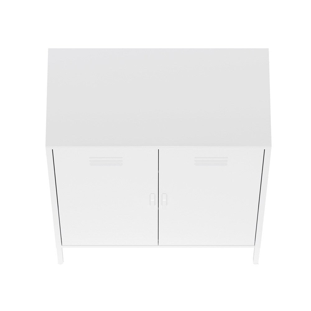 Manhattan Comfort - 2-Piece Naomi Accent Cabinet and Storage Cabinet with 8 Adjustable Shelves in White - 2-AF067-WH veiw 5