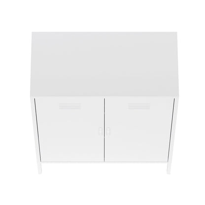 Manhattan Comfort - 2-Piece Naomi Accent Cabinet and Storage Cabinet with 8 Adjustable Shelves in White - 2-AF067-WH veiw 5