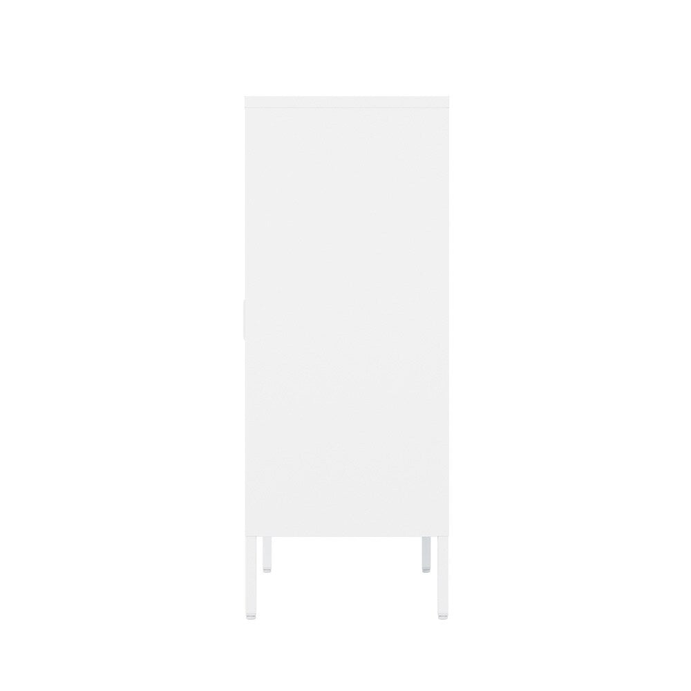 Manhattan Comfort - 2-Piece Naomi Accent Cabinet and Storage Cabinet with 8 Adjustable Shelves in White - 2-AF067-WH veiw 6