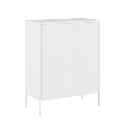 Manhattan Comfort - 2-Piece Naomi Accent Cabinet and Storage Cabinet with 8 Adjustable Shelves in White - 2-AF067-WH veiw 7