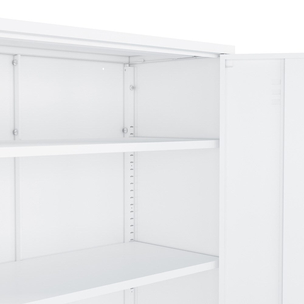 Manhattan Comfort - 2-Piece Naomi Accent Cabinet and Storage Cabinet with 8 Adjustable Shelves in White - 2-AF067-WH veiw 9