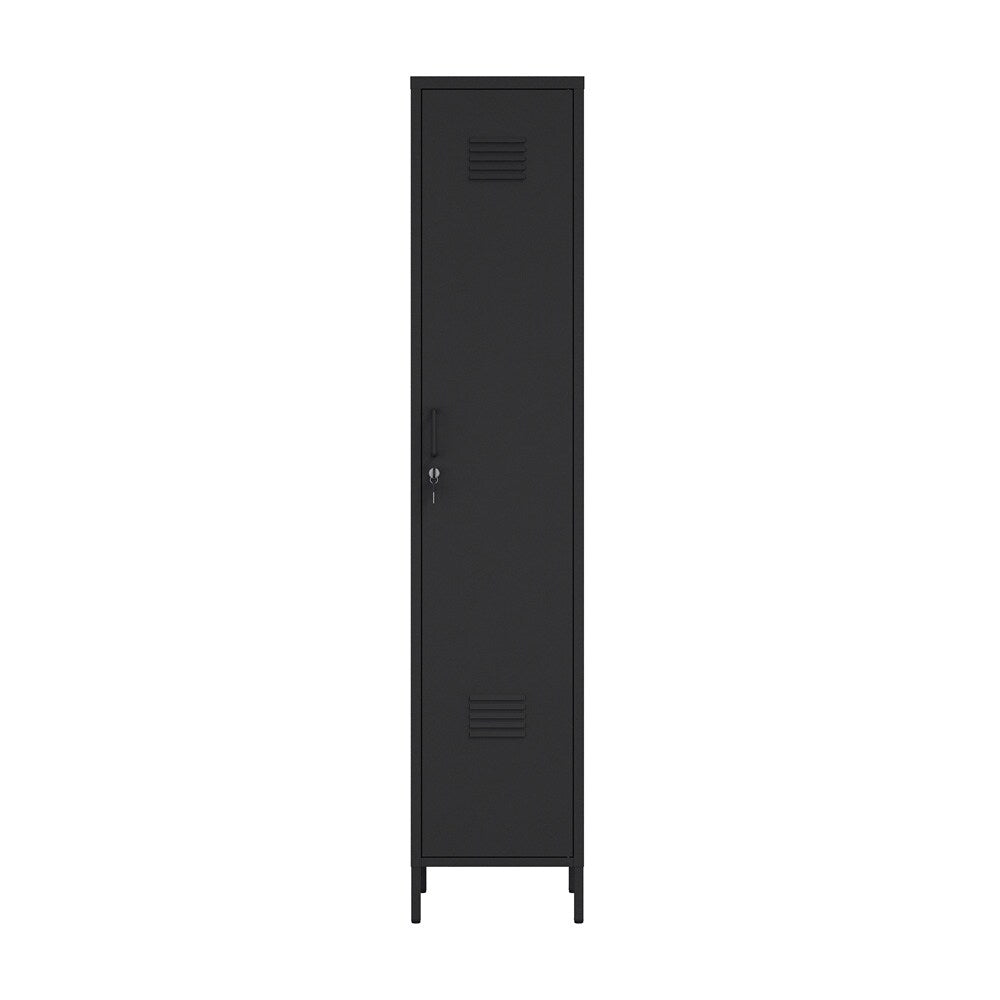 Manhattan Comfort - Naomi 15 Single Locker Storage Cabinet with 5 Adjustable Shelves in Black - AF007-BK veiw 1