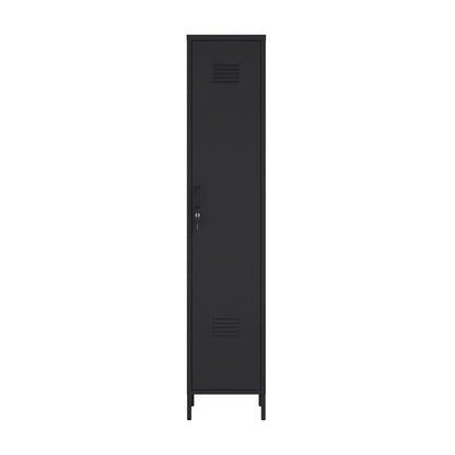 Manhattan Comfort - Naomi 15 Single Locker Storage Cabinet with 5 Adjustable Shelves in Black - AF007-BK veiw 1