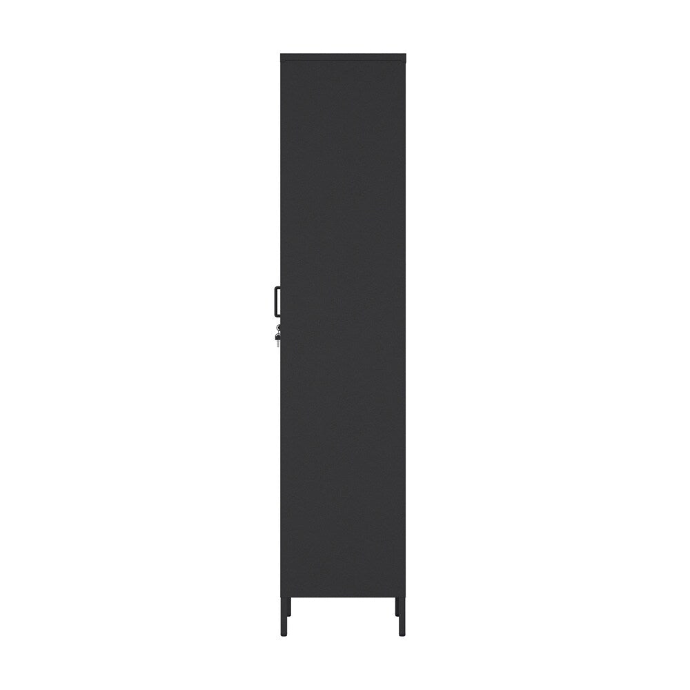 Manhattan Comfort - Naomi 15 Single Locker Storage Cabinet with 5 Adjustable Shelves in Black - AF007-BK veiw 3