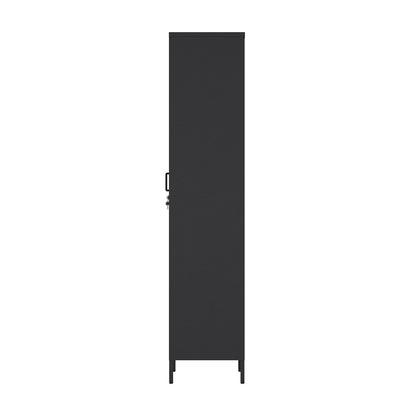 Manhattan Comfort - Naomi 15 Single Locker Storage Cabinet with 5 Adjustable Shelves in Black - AF007-BK veiw 3