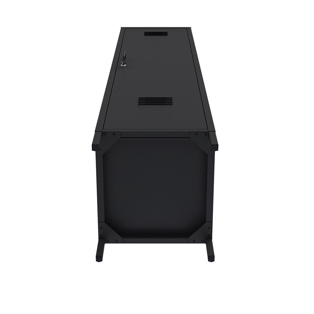 Manhattan Comfort - Naomi 15 Single Locker Storage Cabinet with 5 Adjustable Shelves in Black - AF007-BK veiw 6