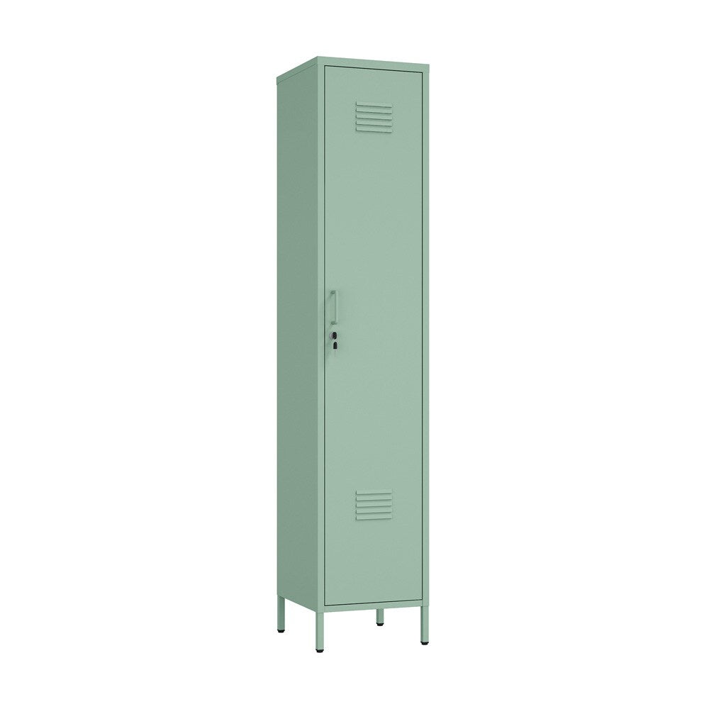 Manhattan Comfort - Naomi 15 Single Locker Storage Cabinet with 5 Adjustable Shelves in Green - AF007-GR veiw 2