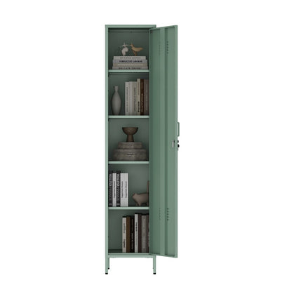 Manhattan Comfort - Naomi 15 Single Locker Storage Cabinet with 5 Adjustable Shelves in Green - AF007-GR veiw 8