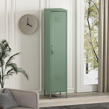 Manhattan Comfort - Naomi 15 Single Locker Storage Cabinet with 5 Adjustable Shelves in Green - AF007-GR veiw 10