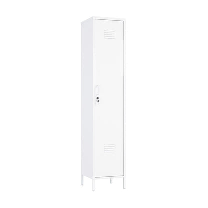 Manhattan Comfort - Naomi 15 Single Locker Storage Cabinet with 5 Adjustable Shelves in White - AF007-WH veiw 2