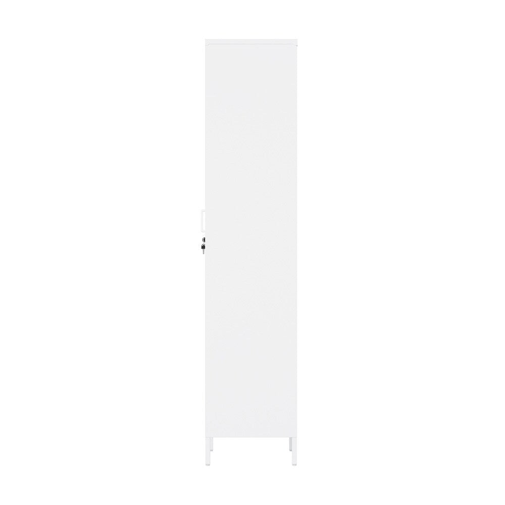 Manhattan Comfort - Naomi 15 Single Locker Storage Cabinet with 5 Adjustable Shelves in White - AF007-WH veiw 3