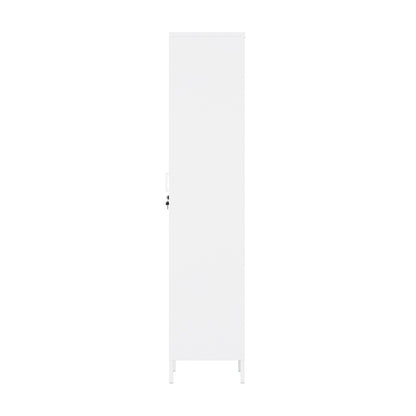 Manhattan Comfort - Naomi 15 Single Locker Storage Cabinet with 5 Adjustable Shelves in White - AF007-WH veiw 3