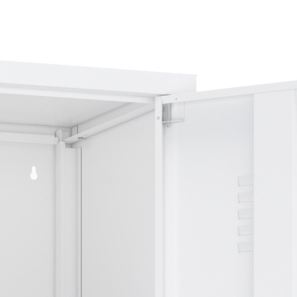 Manhattan Comfort - Naomi 15 Single Locker Storage Cabinet with 5 Adjustable Shelves in White - AF007-WH veiw 7