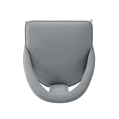 Manhattan Comfort - Neda Velvet Dining Chair with Elm Wood & Metal Legs in Grey - Set of 2 - 2-DC081-GY veiw 4
