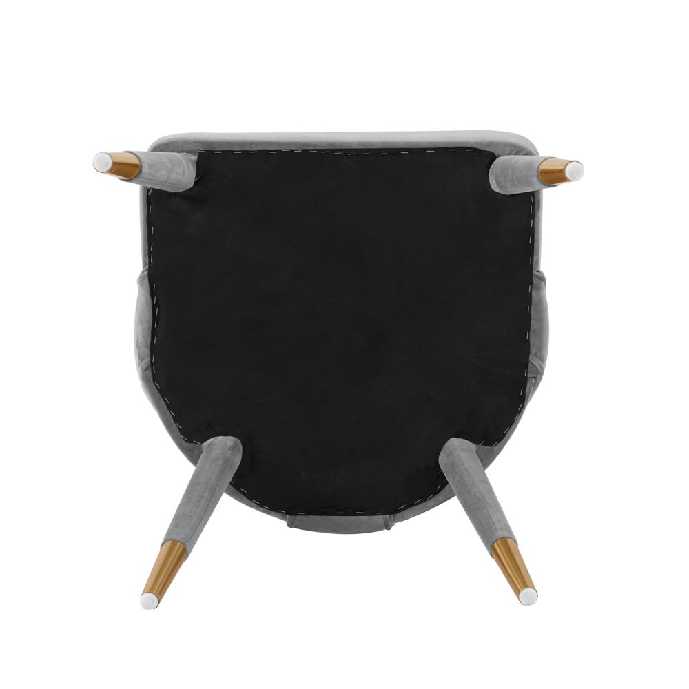 Manhattan Comfort - Neda Velvet Dining Chair with Elm Wood & Metal Legs in Grey - Set of 2 - 2-DC081-GY veiw 5
