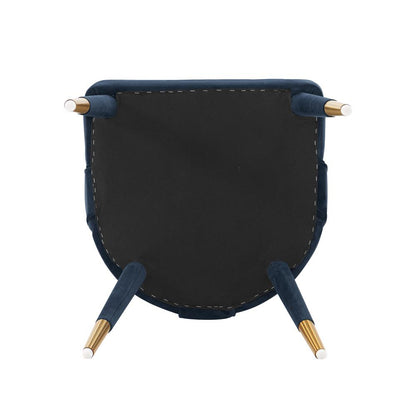 Manhattan Comfort - Neda Velvet Dining Chair with Elm Wood & Metal Legs in Midnight Blue - Set of 2 - 2-DC081-MB veiw 5