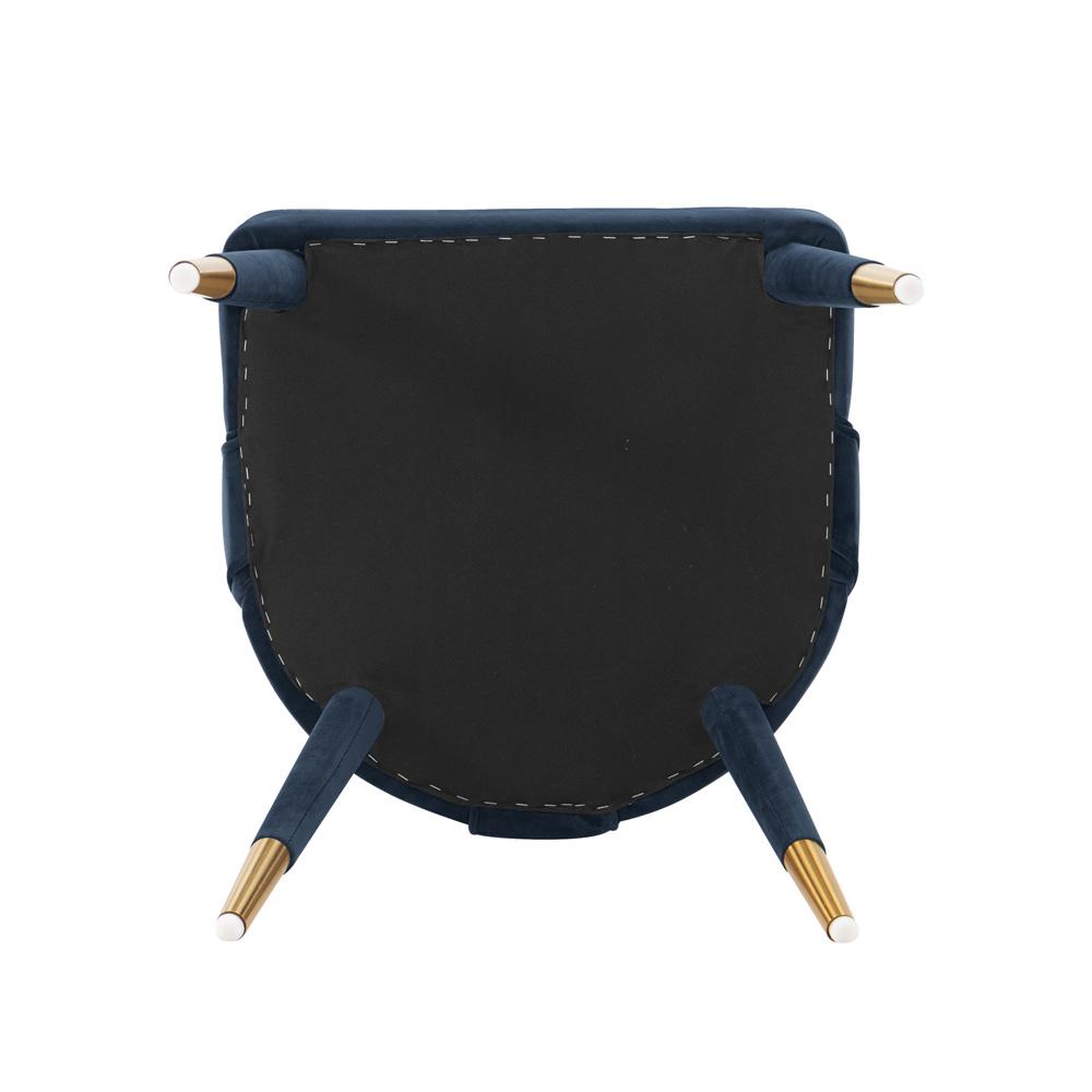 Manhattan Comfort - Neda Velvet Dining Chair with Elm Wood & Metal Legs in Midnight Blue - DC081-MB veiw 5