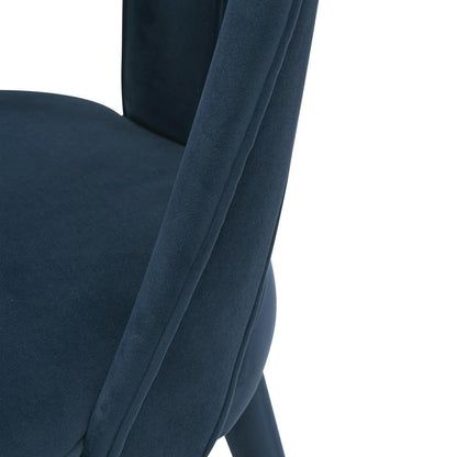 Manhattan Comfort - Neda Velvet Dining Chair with Elm Wood & Metal Legs in Midnight Blue - DC081-MB veiw 6