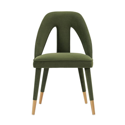 Manhattan Comfort - Neda Velvet Dining Chair with Elm Wood & Metal Legs in Olive Green - DC081-OG veiw 1