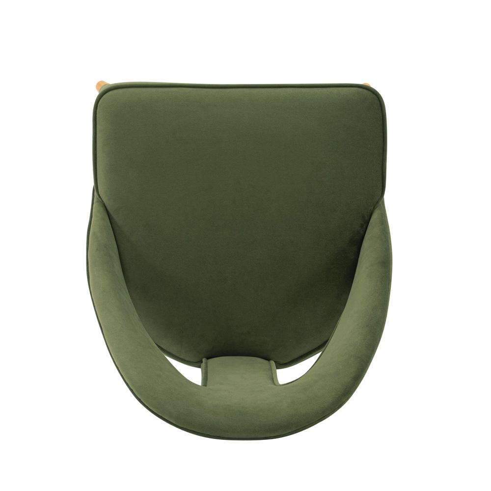 Manhattan Comfort - Neda Velvet Dining Chair with Elm Wood & Metal Legs in Olive Green - DC081-OG veiw 4