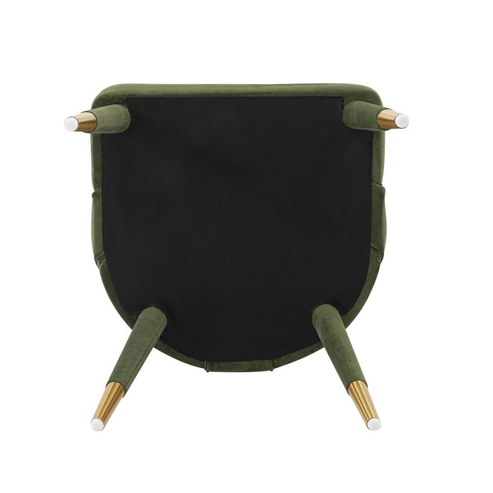 Manhattan Comfort - Neda Velvet Dining Chair with Elm Wood & Metal Legs in Olive Green - DC081-OG veiw 5