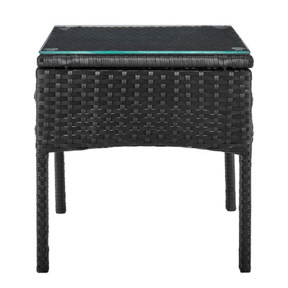 Manhattan Comfort - 3-Piece Noli Patio Set Seating Group with End Table in Black and Cream - OD-CV006-CR veiw 3