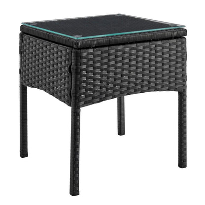 Manhattan Comfort - 3-Piece Noli Patio Set Seating Group with End Table in Black and Cream - OD-CV006-CR veiw 5
