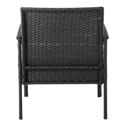 Manhattan Comfort - 3-Piece Noli Patio Set Seating Group with End Table in Black and Cream - OD-CV006-CR veiw 6