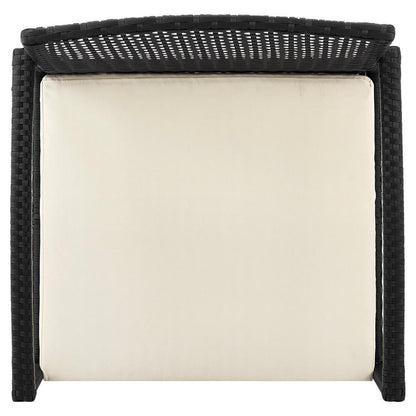 Manhattan Comfort - 3-Piece Noli Patio Set Seating Group with End Table in Black and Cream - OD-CV006-CR veiw 7