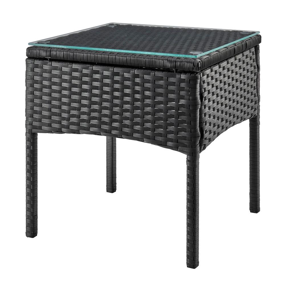 Manhattan Comfort - 3-Piece Noli Patio Set Seating Group with End Table in Black and Grey - OD-CV006-GY veiw 5
