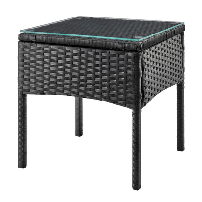 Manhattan Comfort - 3-Piece Noli Patio Set Seating Group with End Table in Black and Grey - OD-CV006-GY veiw 5