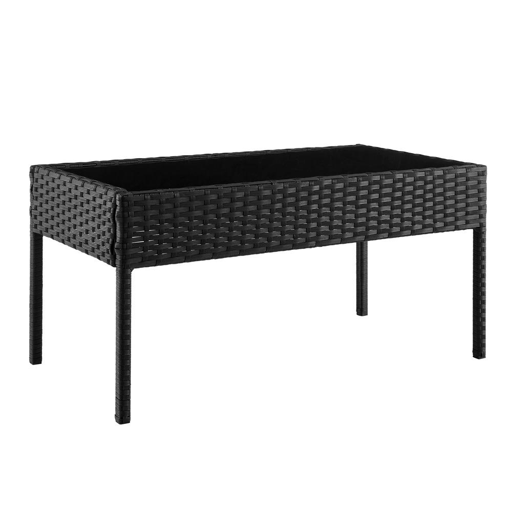 Manhattan Comfort - 4-Piece Noli Patio Set with Coffee Table in Black and Cream - OD-CV007-CR veiw 6