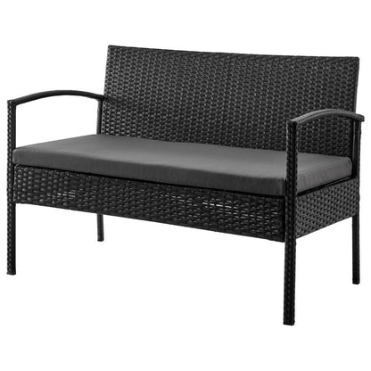 Manhattan Comfort - 4-Piece Noli Patio Set with Coffee Table in Black and Grey - OD-CV007-GY veiw 2