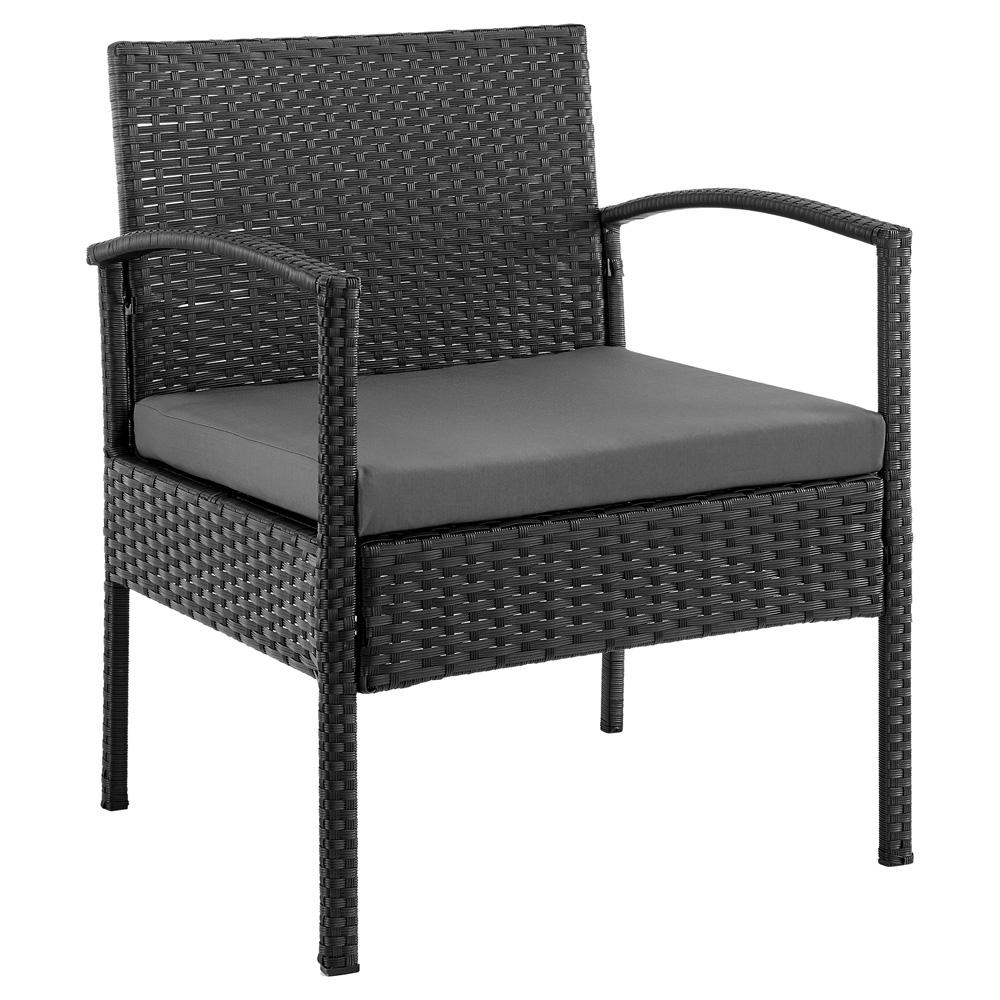 Manhattan Comfort - 4-Piece Noli Patio Set with Coffee Table in Black and Grey - OD-CV007-GY veiw 4