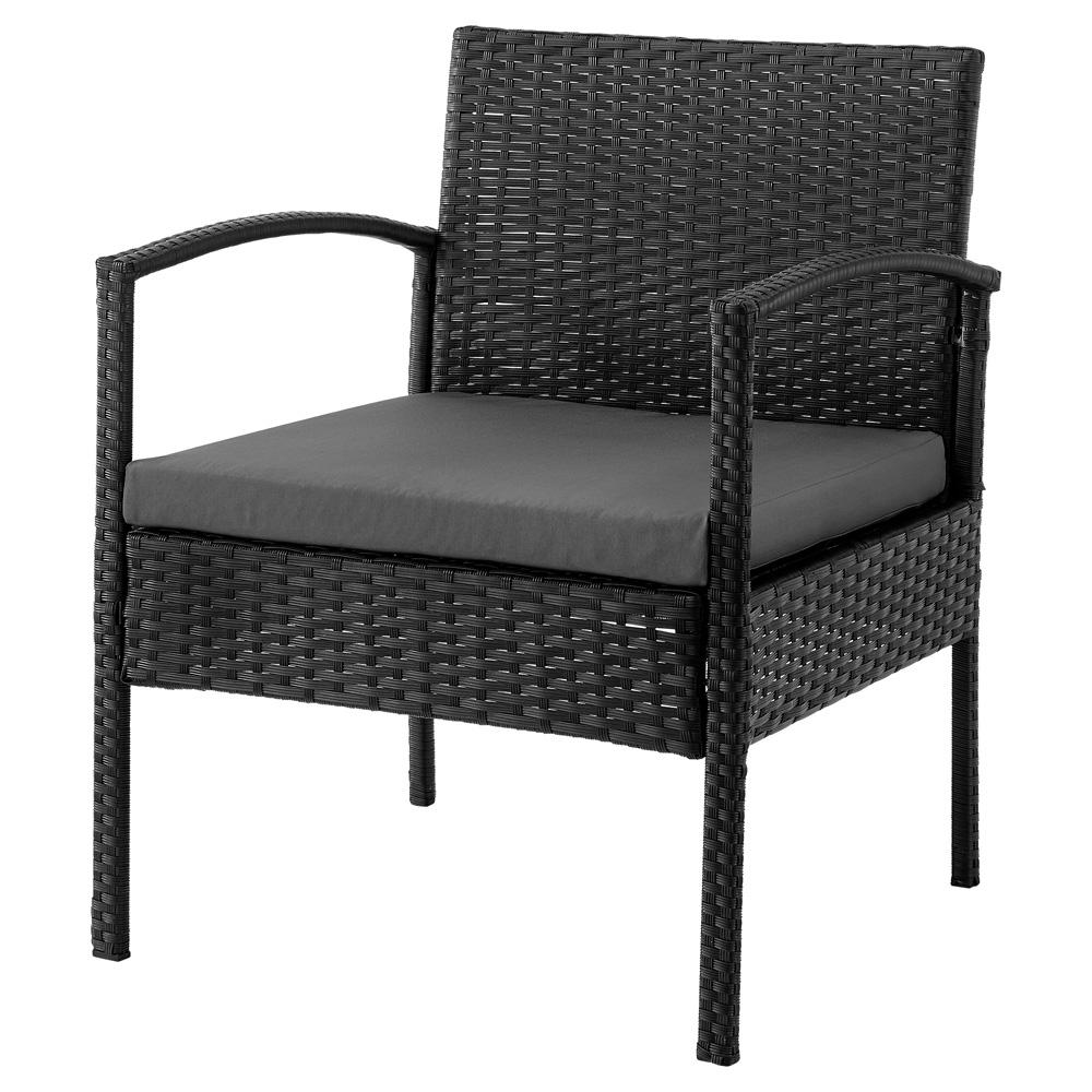Manhattan Comfort - 4-Piece Noli Patio Set with Coffee Table in Black and Grey - OD-CV007-GY veiw 5