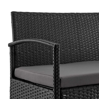 Manhattan Comfort - 4-Piece Noli Patio Set with Coffee Table in Black and Grey - OD-CV007-GY veiw 10